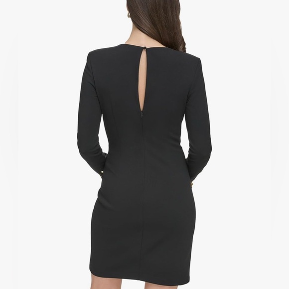 NWT - Vince Camuto Black Long Sleeve Crepe with Paillette Sequin Trim - Picture 3 of 10